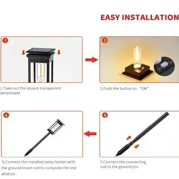Waterproof LED Solar Lights for Garden Yard Driveway - Automatic Pathway Lighting Outdoor Landscape Lighting Auto On/Off at Dusk