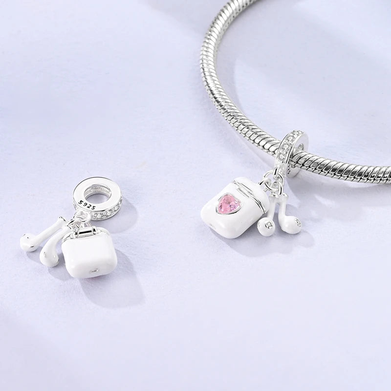 925 Sterling Silver Pink Series Charms Bow Tie Girl Cake Princess Beads Pendant Fit Original Bracelet DIY Jewelry Gift For Woman