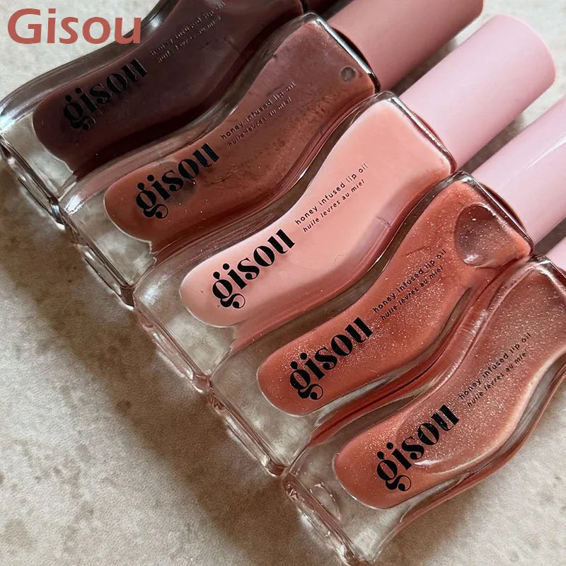 Gisou Moisturizing Glazed Plum Lip Balm Lip Oil Gloss Care Of The Lips Benetitnt For Lips Plumping Exfoliating Plumping Gloss
