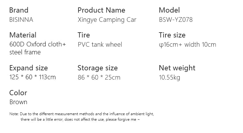 BISINNA Camping Wagon Cart Folding Utility Heavy Duty Large Capacity Trolley Outdoor Shopping Picnic Collapsible Hand Truck