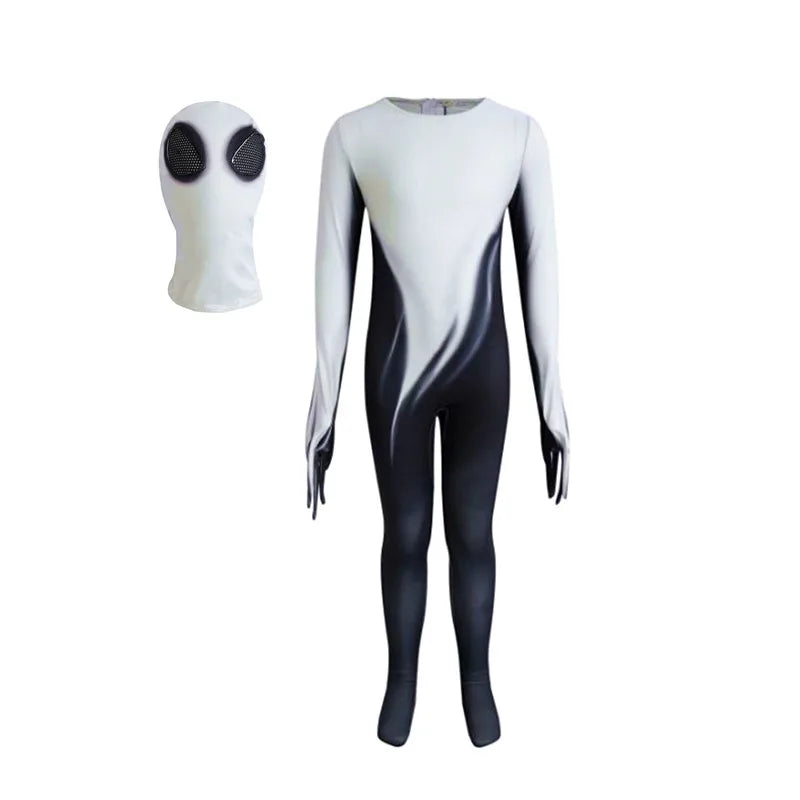 Adult Skeleton Jumpsuit Halloween Costume with Scary Mask Full Body Spooky Outfit for Cosplay Party Men's and Women Mardi Gras