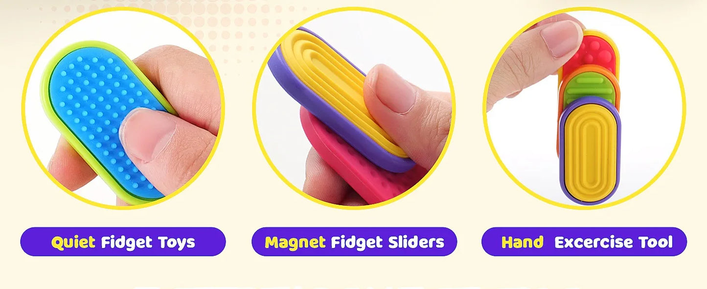 6/12/18PCS Silicone Sensory Strip Fidget Toys Kids Autism Decompression Calming Fidgeting Toy Adults  Anxiety Relief Sensory Toy