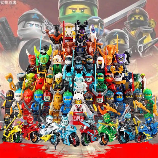 24 Pieces Anime Characters Ninja Figures Garmadon Jay Lloyd Samukai Cole Harumi Ultra Violet Pyro Snake Building Block Kids Toys