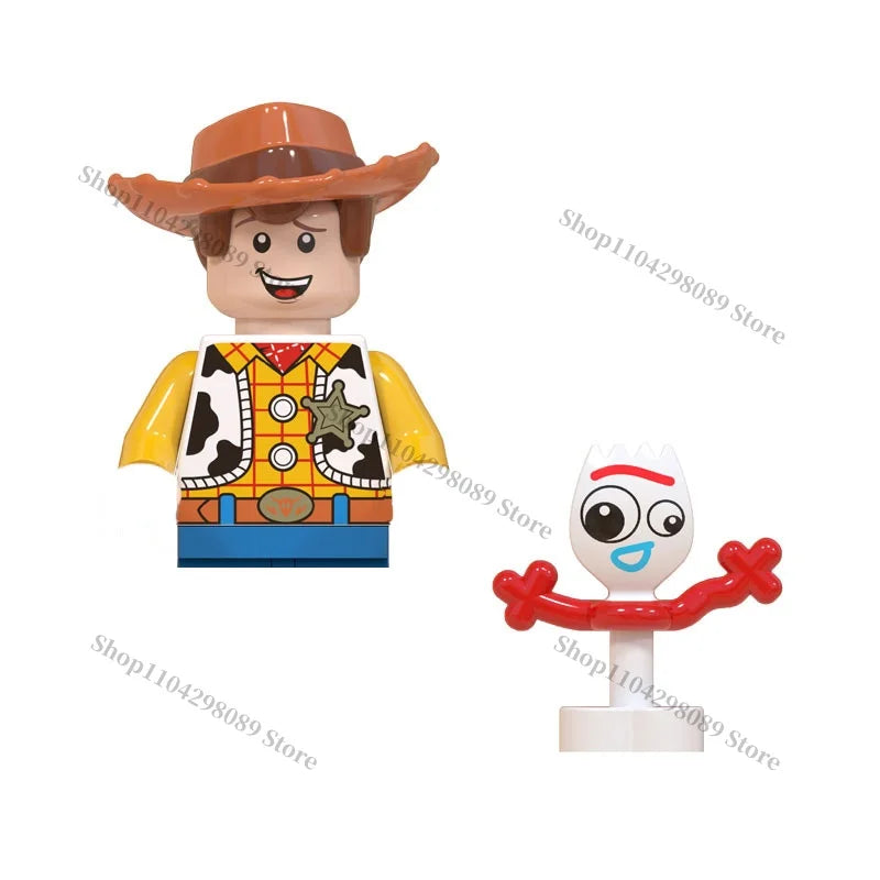 Disney building block anime cartoon characters Chip Dale Woody Donald Duck Mario mini Assembly brick figurines birthday gifts