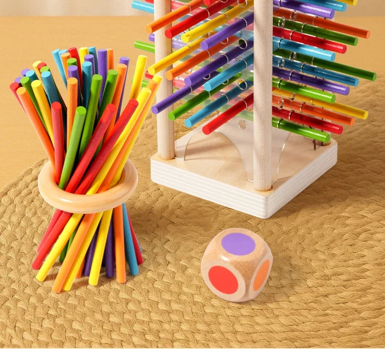 Funny Wooden Stick Drawing Game Parent Child Interactive Stick Balance Board Game Two Person Battle Game for Party Entertainment