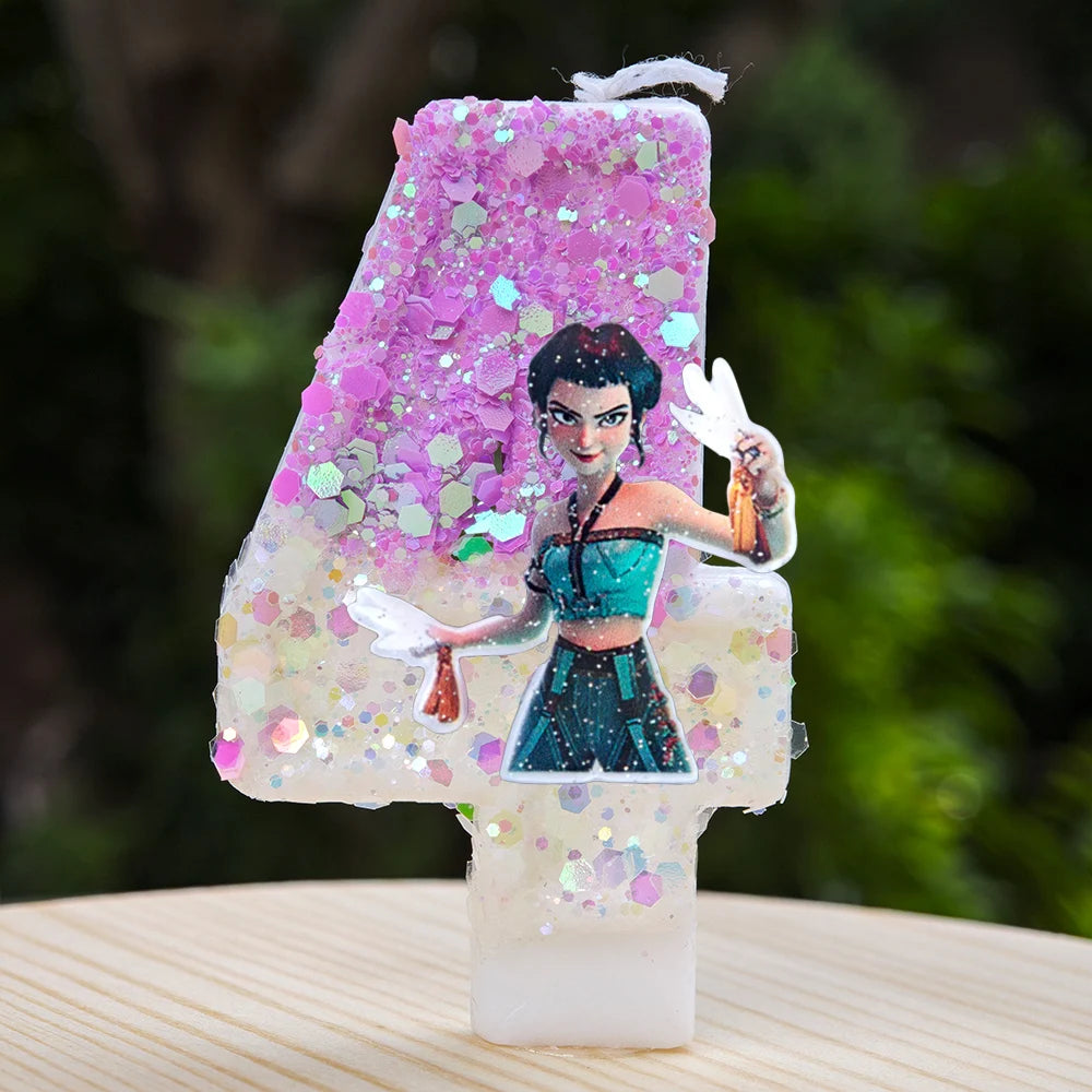 New Kpop Demon Hunters Theme Candle Number 0-9 Birthday Party Cake Decoration Cartoon Baby Shower Supplies Kids Gifts