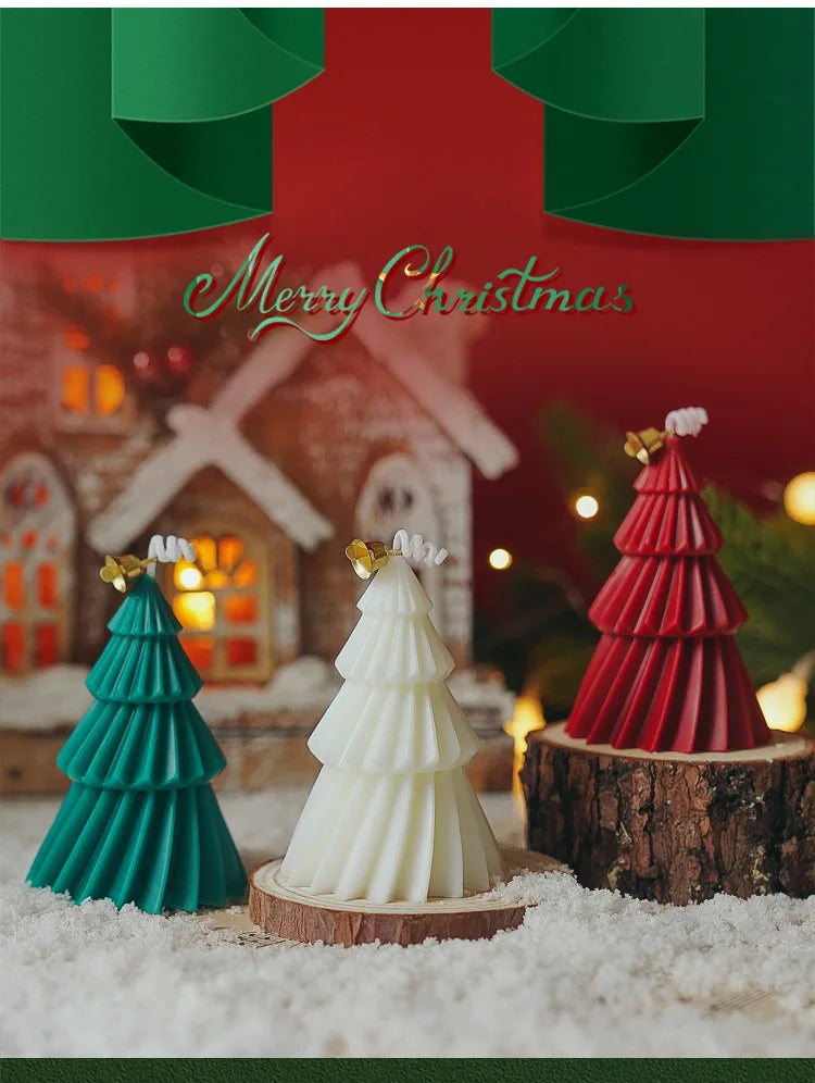 3D Christmas Tree Candle Silicone Mold DIY Christmas Candle Making Kit Handmade Soap Plaster Resin Baking Tools Holiday Gifts