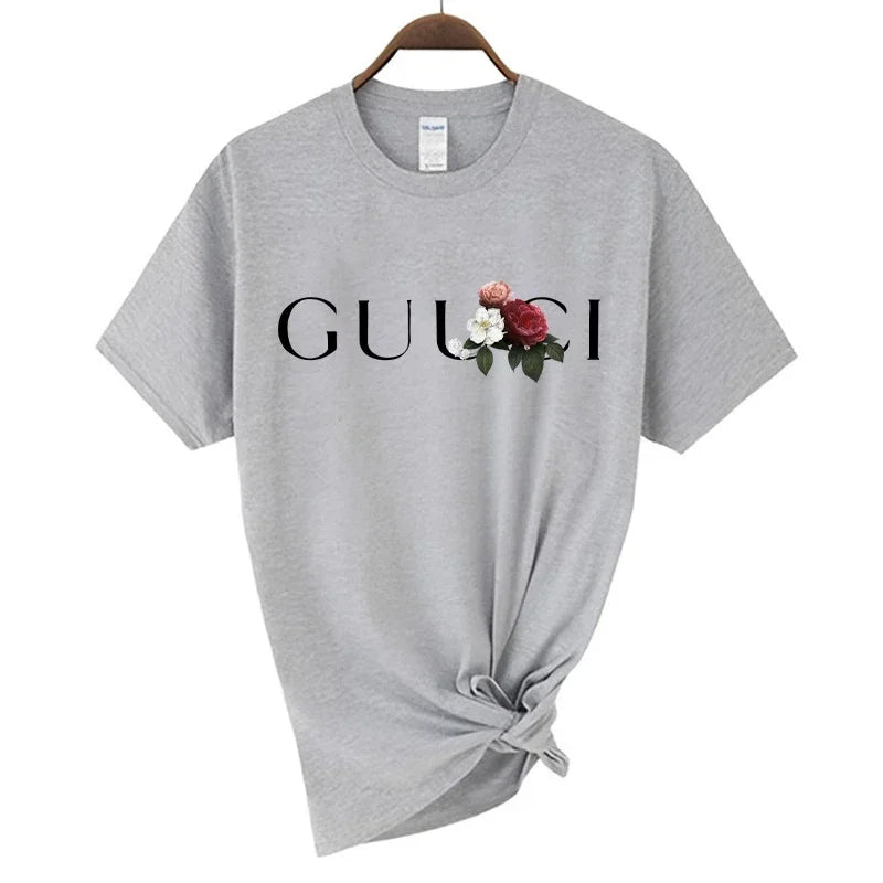 High Quality Women's T Shirt Letter Printed Daily Blouse Tops Summer Classic Style Short Sleeve Female Harajuku Y2K Tee