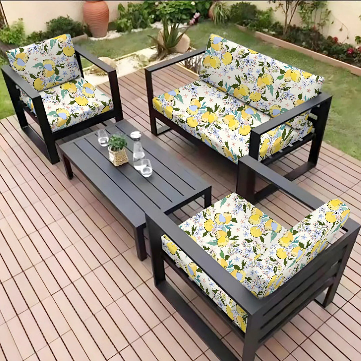 Printed Sofa Cushion Cover Outdoor Garden Villa Patio Sun Protection Weather Resistant Leisure Seat Cover Courtyard Furniture