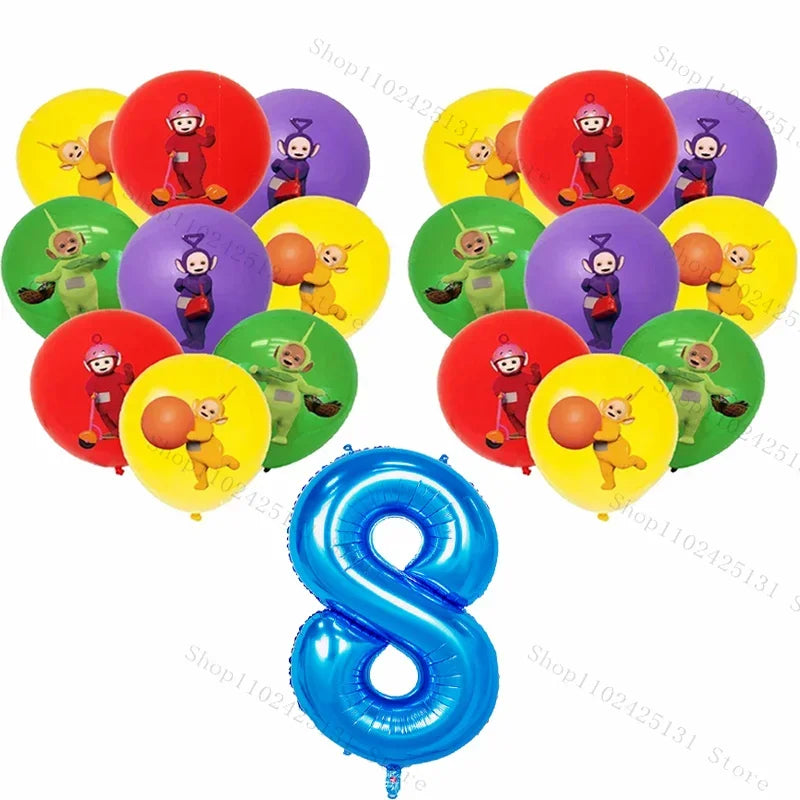 Teletubbies Birthday Party Decoration Tableware Set Paper Plates Balloons Banner Tablecloth For Kids Baby Shower Party Supplies