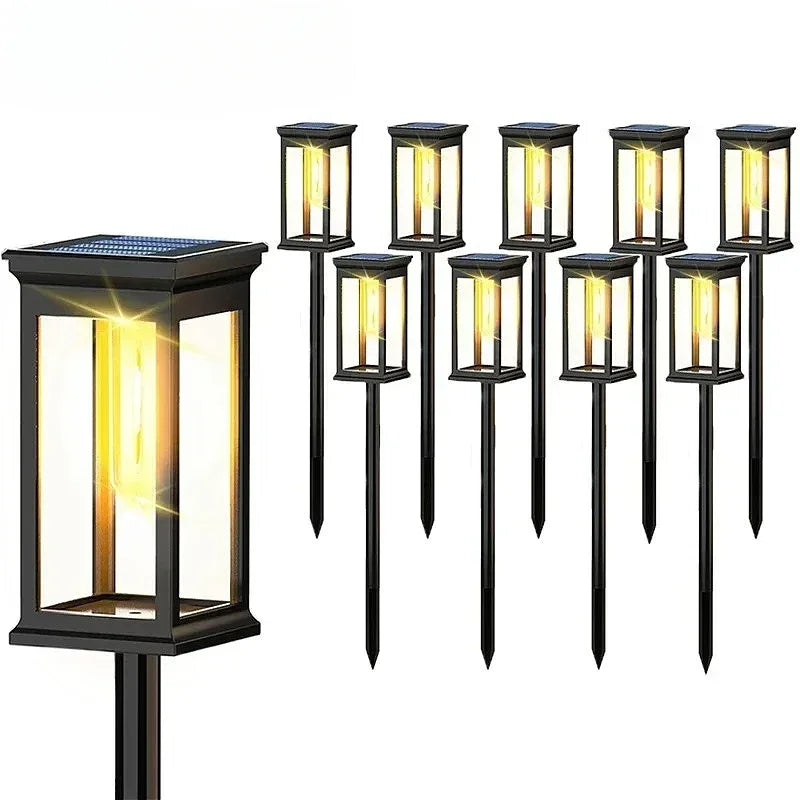 Waterproof LED Solar Lights for Garden Yard Driveway - Automatic Pathway Lighting Outdoor Landscape Lighting Auto On/Off at Dusk