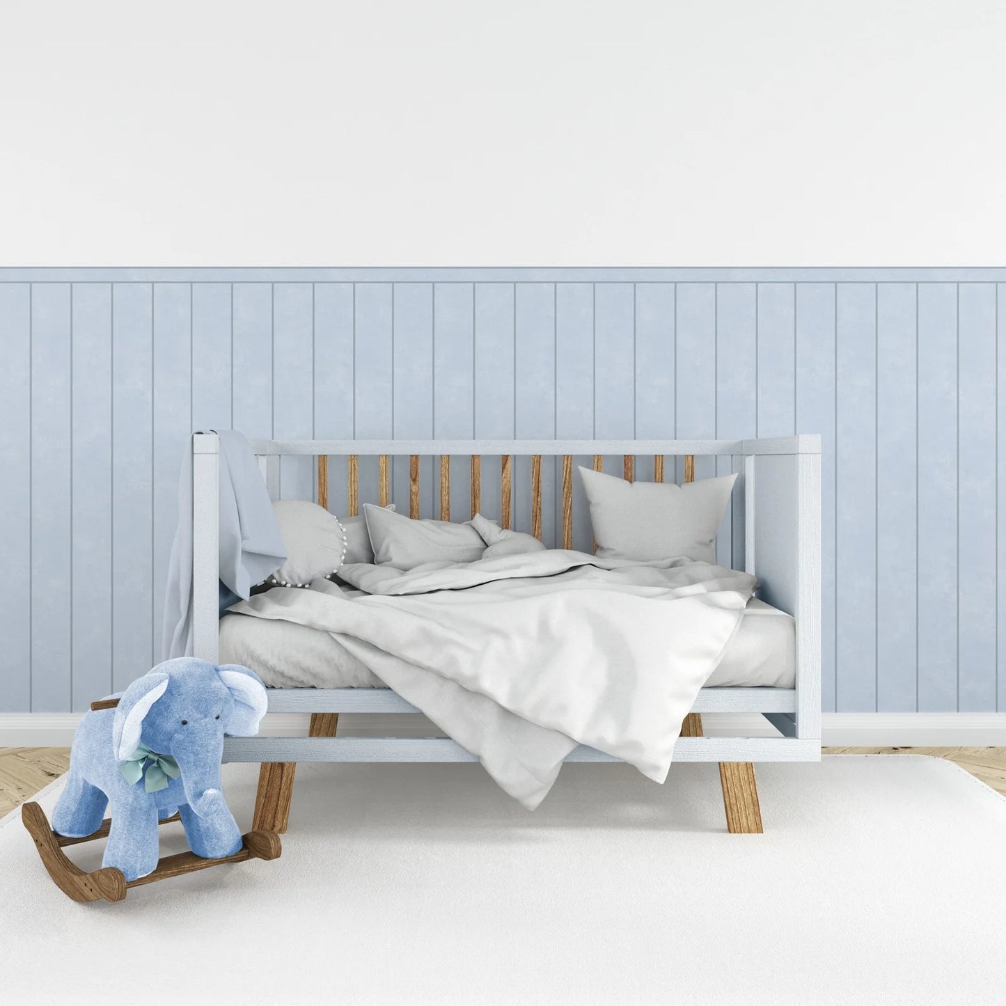 Blue Color Wallpaper Panelling,Bottom Wall Wallpaper For Children's Room, Peel and Stick  Wall Papers,Self-adhesive,50cm**112cm