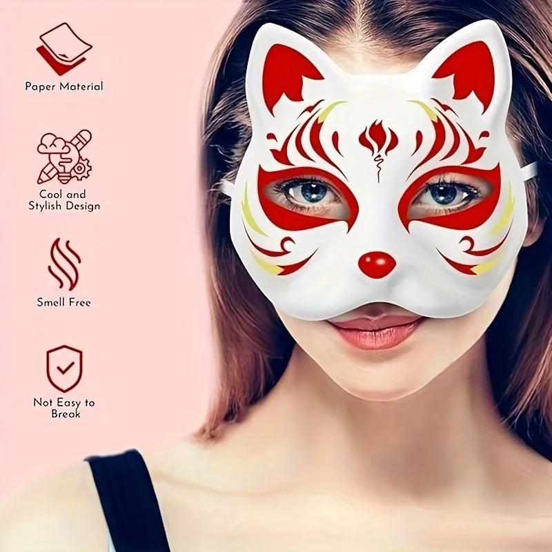 12/20/24 Pcs Halloween Mask DIY Paintable Blank Mask Paper Art Masks DIY Painting Masks For Masquerade Cosplay Party