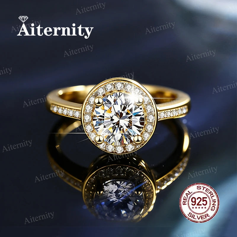 Moissanite And Zircon Ring D VVS1 Adjustable Size S925 Sliver Wedding Rings for Women Jewelry Party Fashion Top Quality Ring