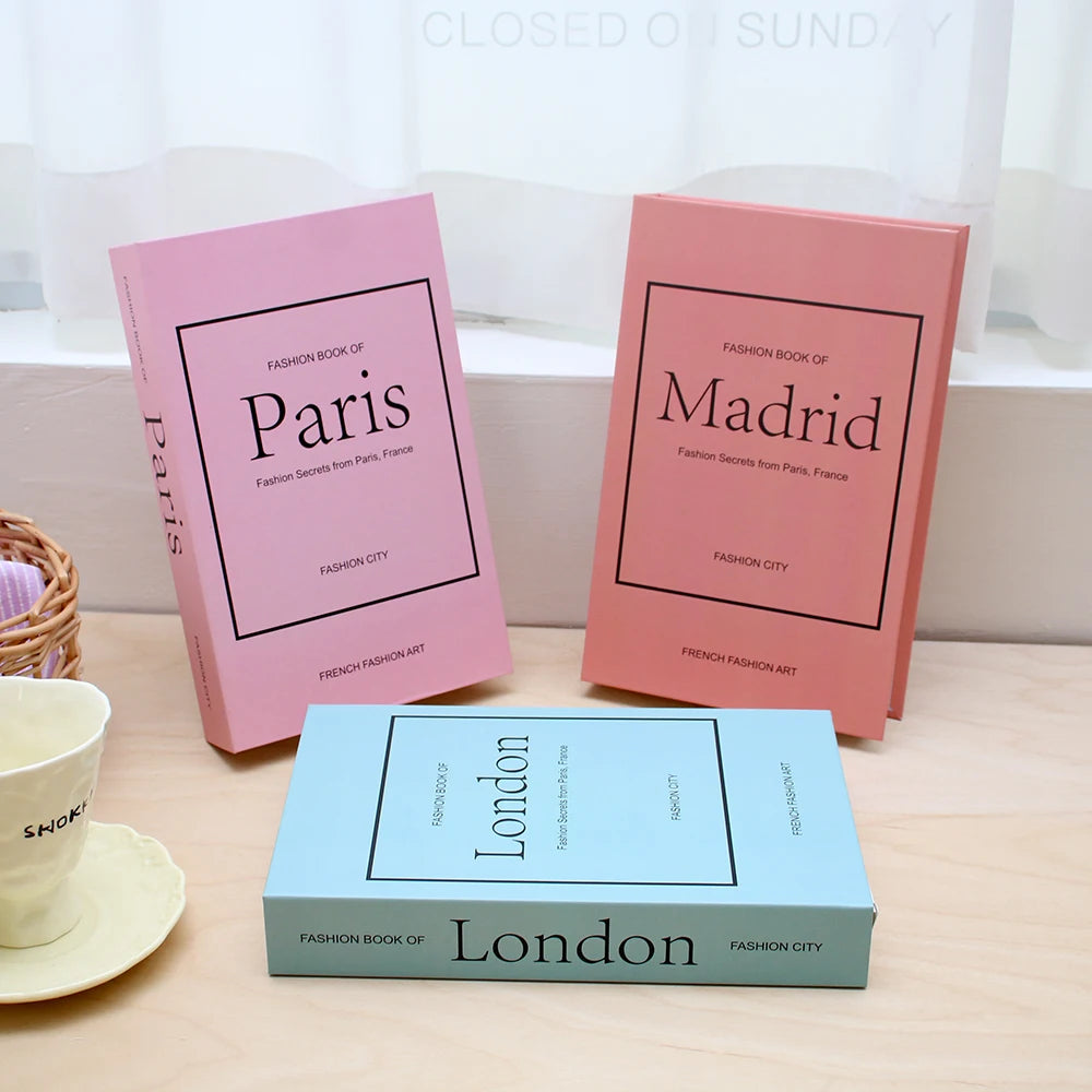 3Pcs Foldable Fashion Fake Books Living Room Decoration Designer Books Coffee Table Ornaments Club Hotel Room Villa Prop Books
