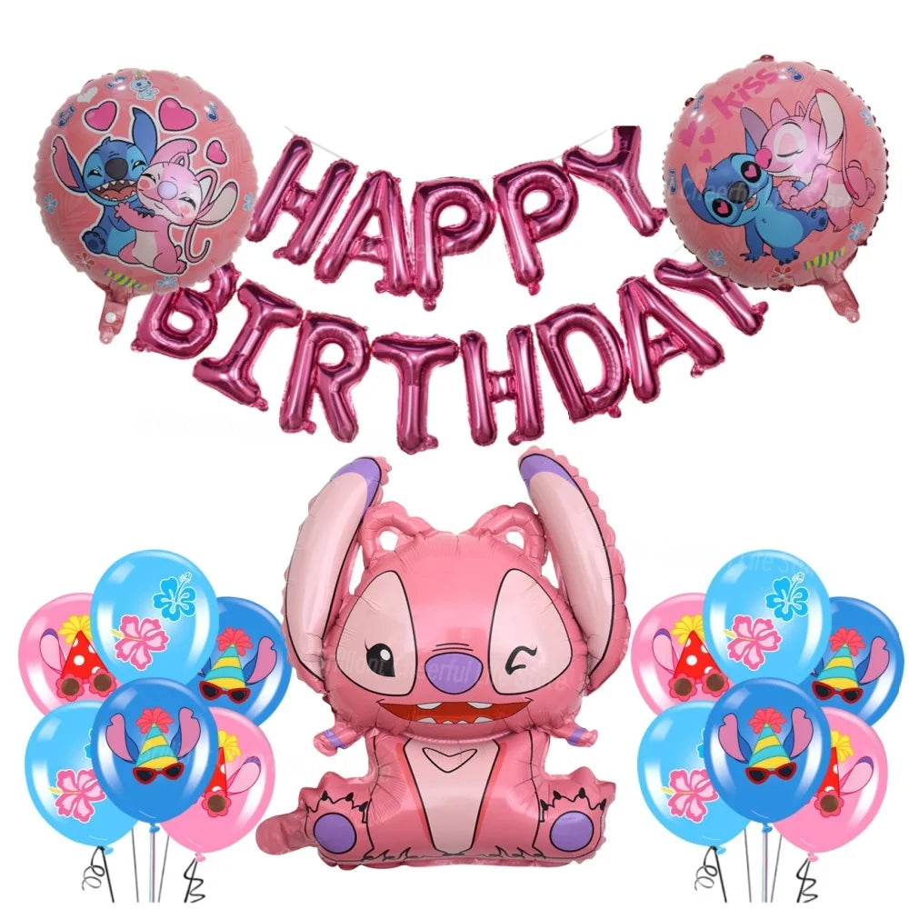 Stitch Birthday Decoration Lilo and Stitch Theme Tablecloth Paper Cup Plate Balloons Baby Shower Supplies Kids Favor