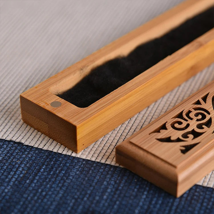 1PCS Natural Bamboo Board incense support rods stick stand box sahumerios holder Japanese Style Bamboo Incense Ash Catcher xx004