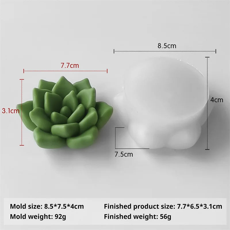 3D Silicone Candle Soap Mold Cactus Succulents Plaster Cement Mold Home Decoration DIY Aromatherapy Wedding Gifts silicone molds
