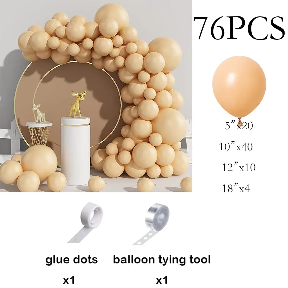 Nude White Sand Balloons Arch Kit Skin Gold Balloon Garland Kids Birthday Party Baby Shower Wedding Graduation Decoration Globos