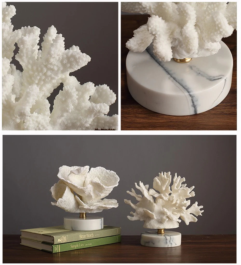 Realistic Faux Coral Resin Sculpture - Hand-Painted Ocean Decor for Aquarium & Coffee Table, Non-Toxic Sea Life Art Gift