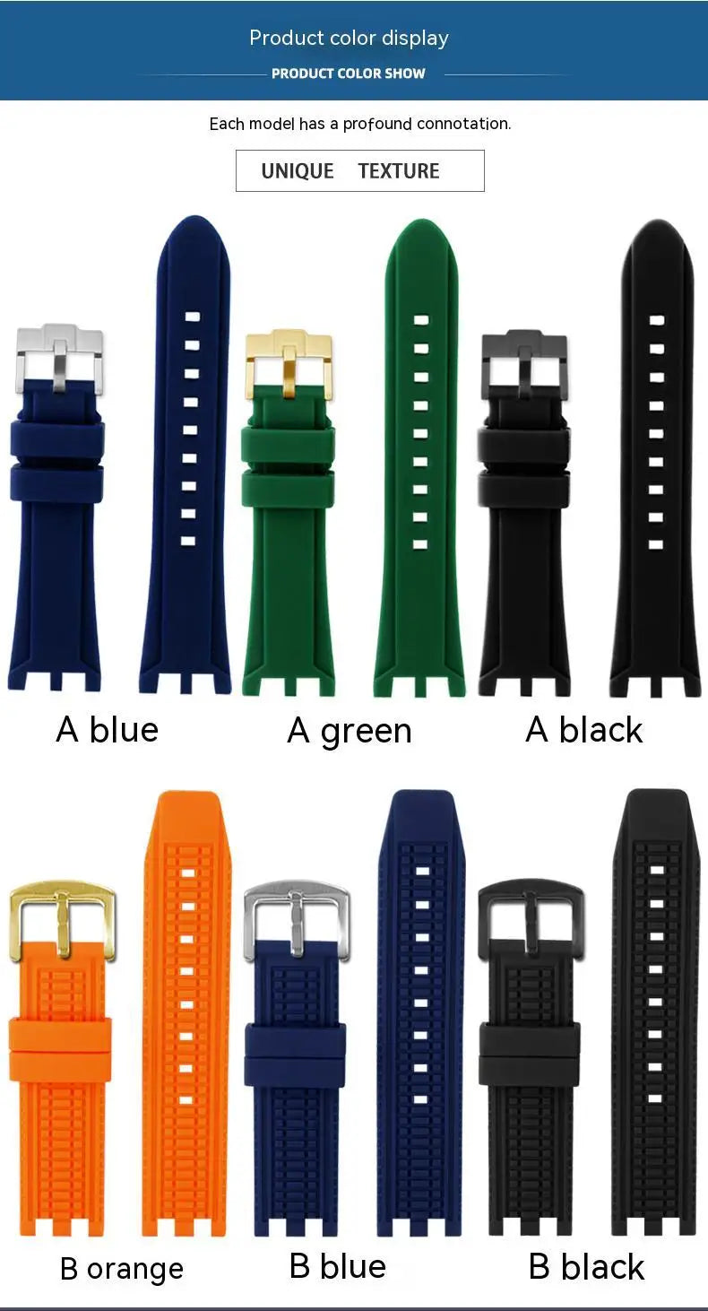 Rubber Watch Band For Versace V-RACE DUAL Series Strap Silicone Watch Accessories 24mm Waterproof Belt Notch Special Concave