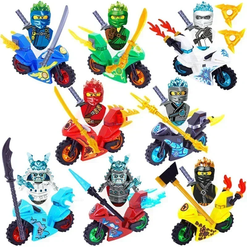 24 Pieces Anime Characters Ninja Figures Garmadon Jay Lloyd Samukai Cole Harumi Ultra Violet Pyro Snake Building Block Kids Toys