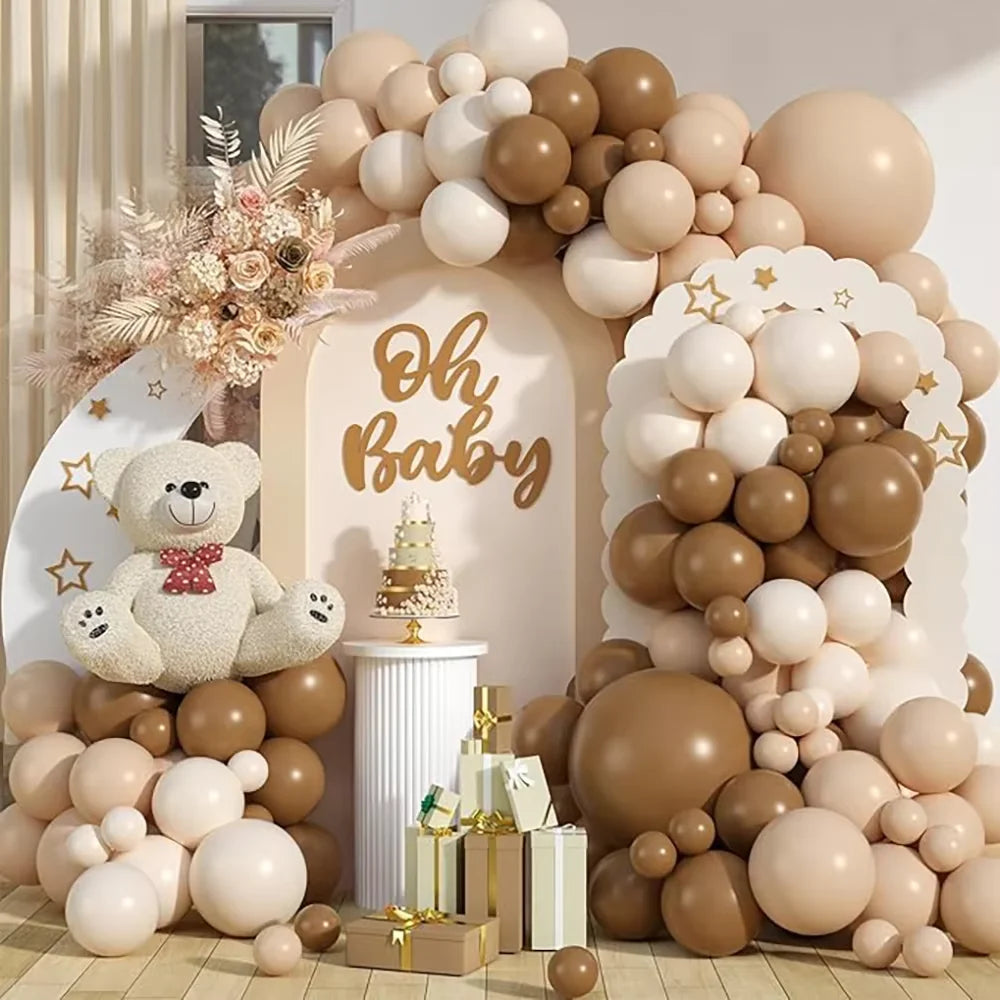Nude White Sand Balloons Arch Kit Skin Gold Balloon Garland Kids Birthday Party Baby Shower Wedding Graduation Decoration Globos