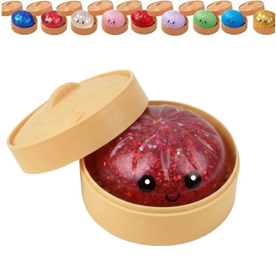 Realistic steamed bun Squeeze Sensory Toy Soft Stress Relief Decompression Toy for Home Office Desktop Decoration and Gift