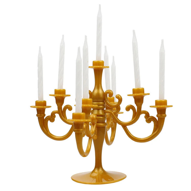 Ins Style Retro European Luxury Cake Decoration Candlestick Baking Birthday Party Wedding Small Plug-In Supplies Theme Girl
