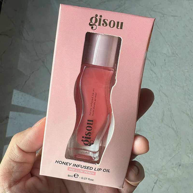 Gisou Moisturizing Glazed Plum Lip Balm Lip Oil Gloss Care Of The Lips Benetitnt For Lips Plumping Exfoliating Plumping Gloss