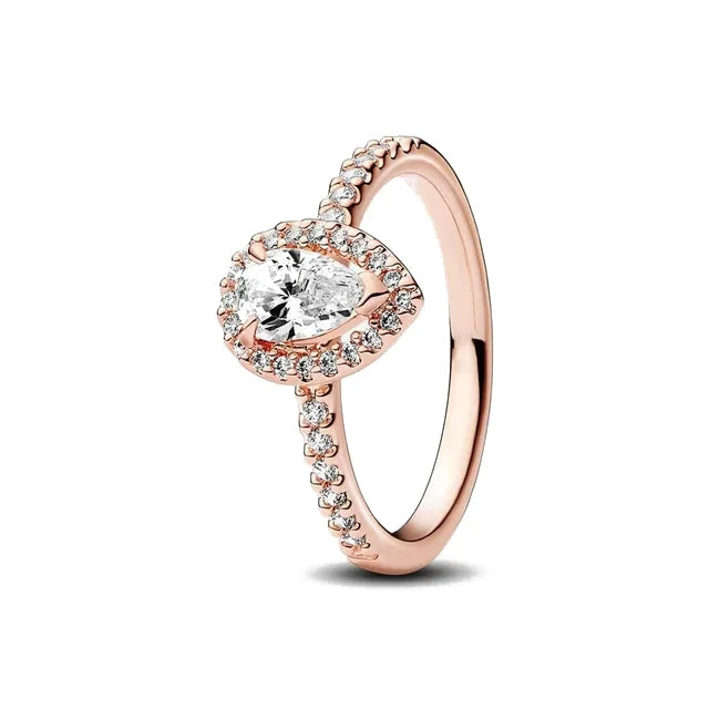 New White Series Original 925 Sterling Silver Women Finger Rings for Women Silver Daisy Mom heart Zirconia Stone Luxury Jewelry