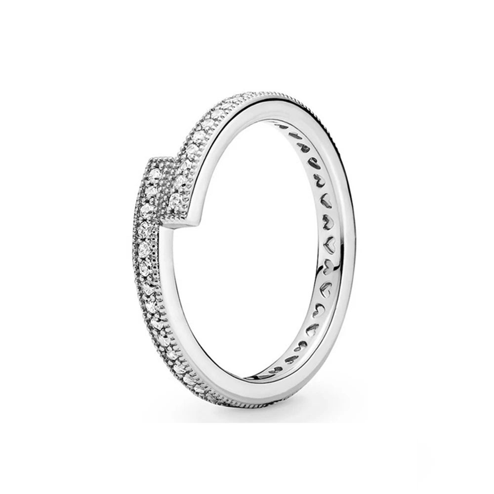 New White Series Original 925 Sterling Silver Women Finger Rings for Women Silver Daisy Mom heart Zirconia Stone Luxury Jewelry