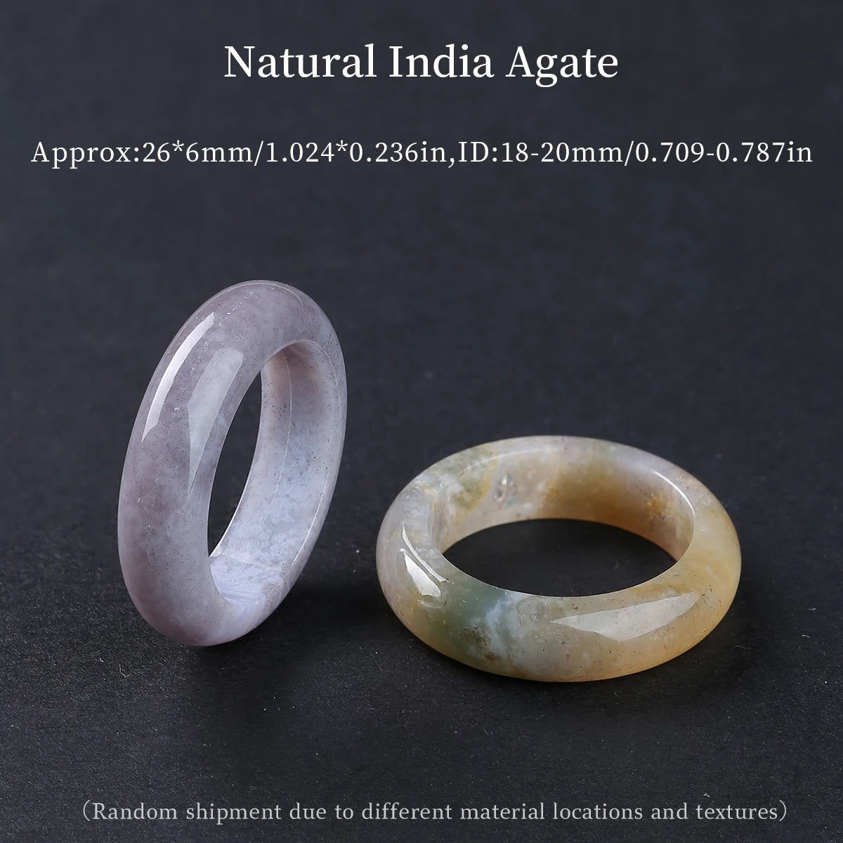 1 Pc Natural Crystal Stone Band Rings Amethyst Agate Obsidian Finger Solid Ring Women Men Minimalist Energy Healing Jewelry Gift