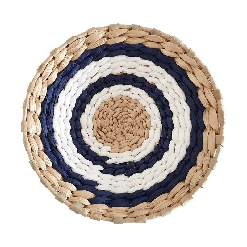Bohemian style straw wall decoration, background wall decoration, sofa bedside handwoven hanging decoration