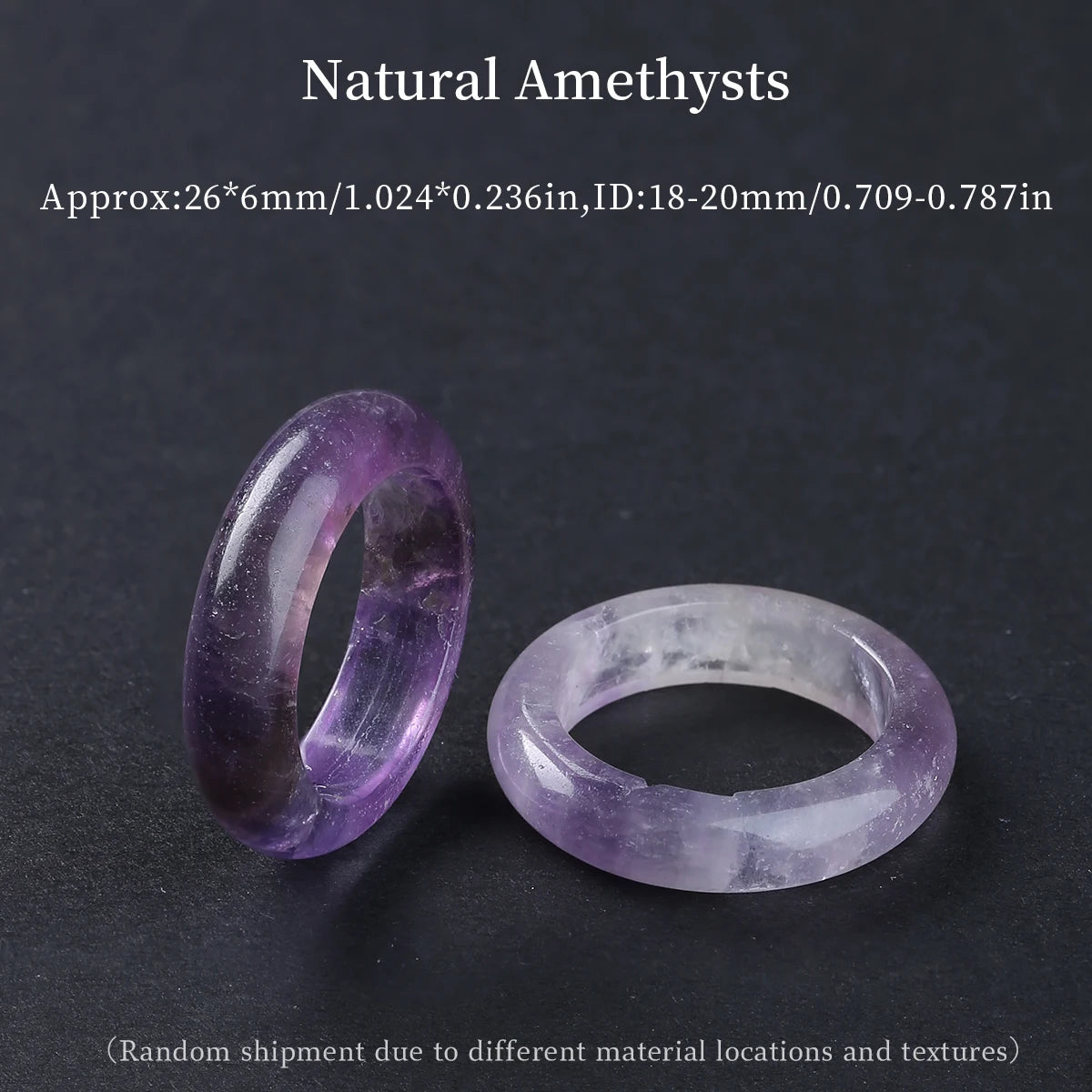1 Pc Natural Crystal Stone Band Rings Amethyst Agate Obsidian Finger Solid Ring Women Men Minimalist Energy Healing Jewelry Gift