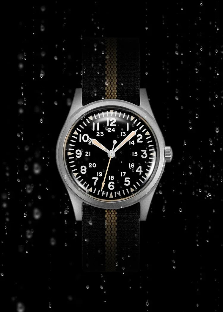 2025 New RDUNAE RA03 34.5mm Military Men Vintage Quartz Watch G10 Miyota 2035 Watches K1 Mineral Glass Stainless Steel Wristwatc