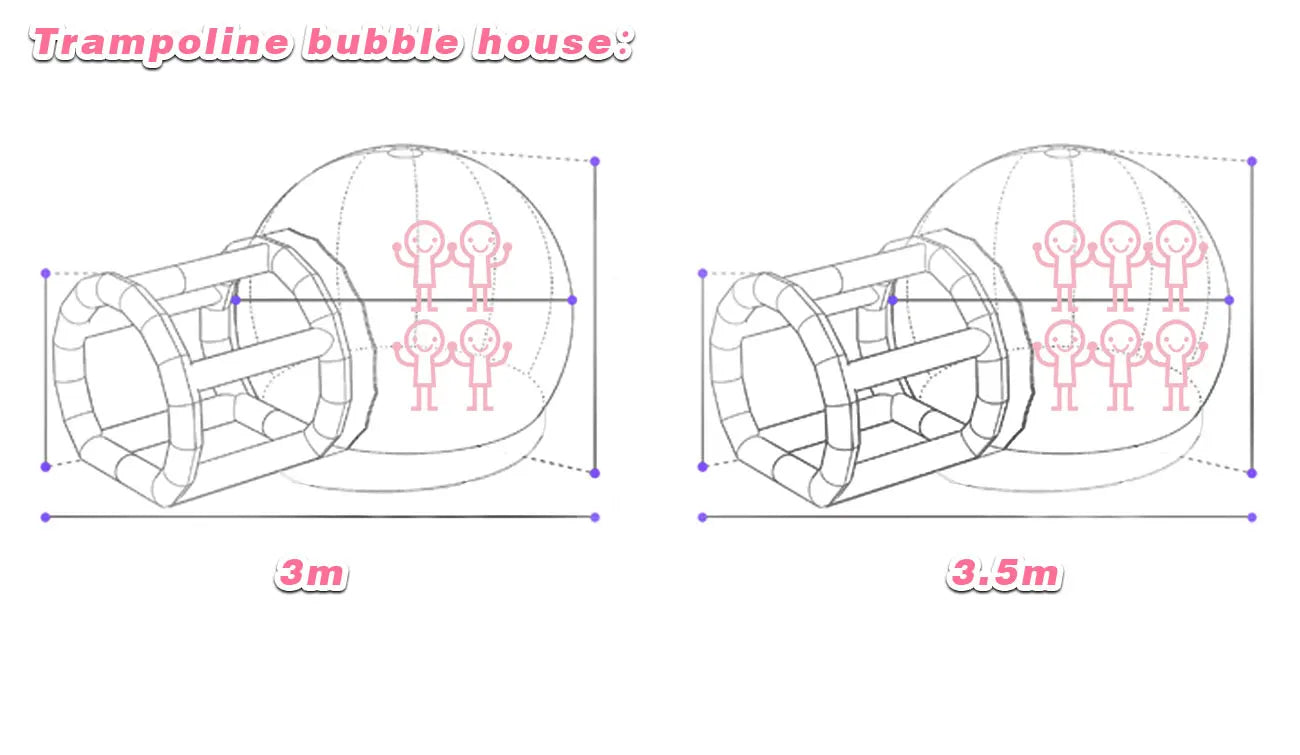 Inflatable Bouncy Bubble House Kids Play with Blower Balloon Transparent PVC Outdoor Dome Tent Bouncer for Chlidren Toys