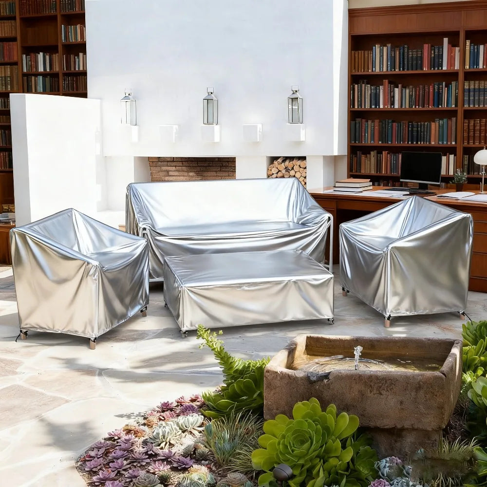 Patio Sofa Cover Waterproof - with Table and Chair Covers Set, All-Weather