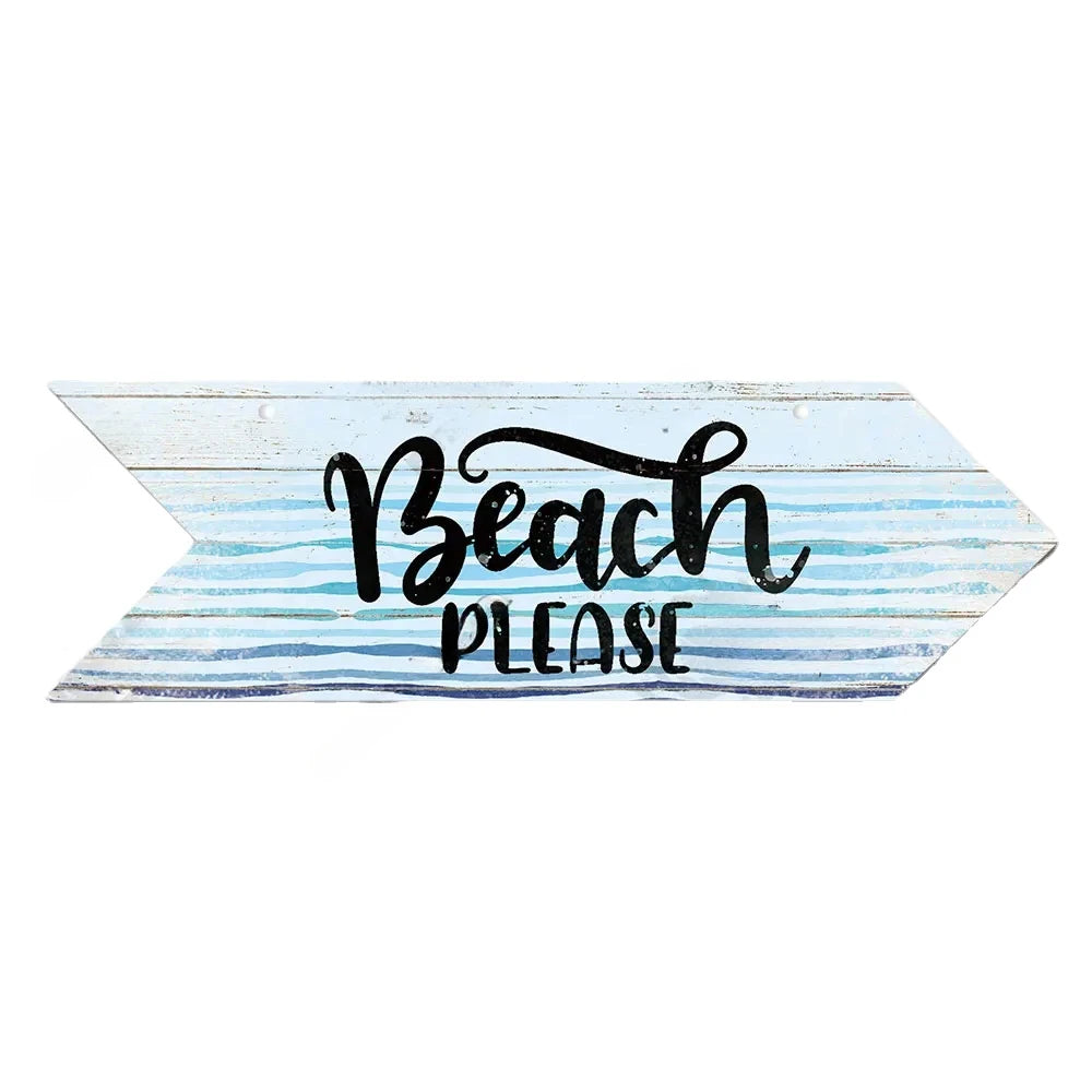 Beach Arrow Wooden Sign Beach Seaside Road Guide Wall Decoration Indicator Hanging Beach House  Wall Plaque Decor