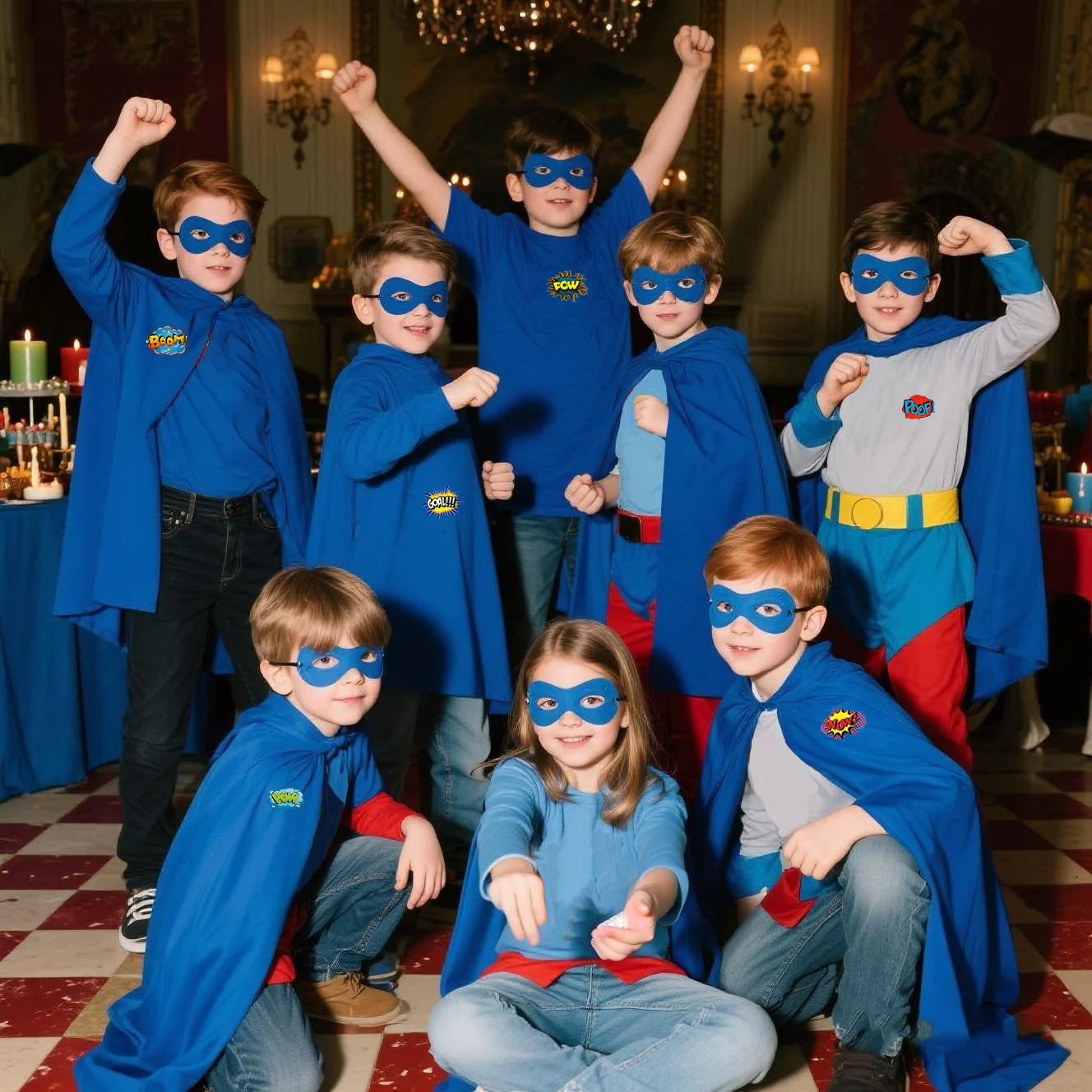 6-48PCS Superhero Capes and Masks for Boys Girls Birthday Party Favor Kids Role Playing Halloween Costumes SuperHero Party Favor