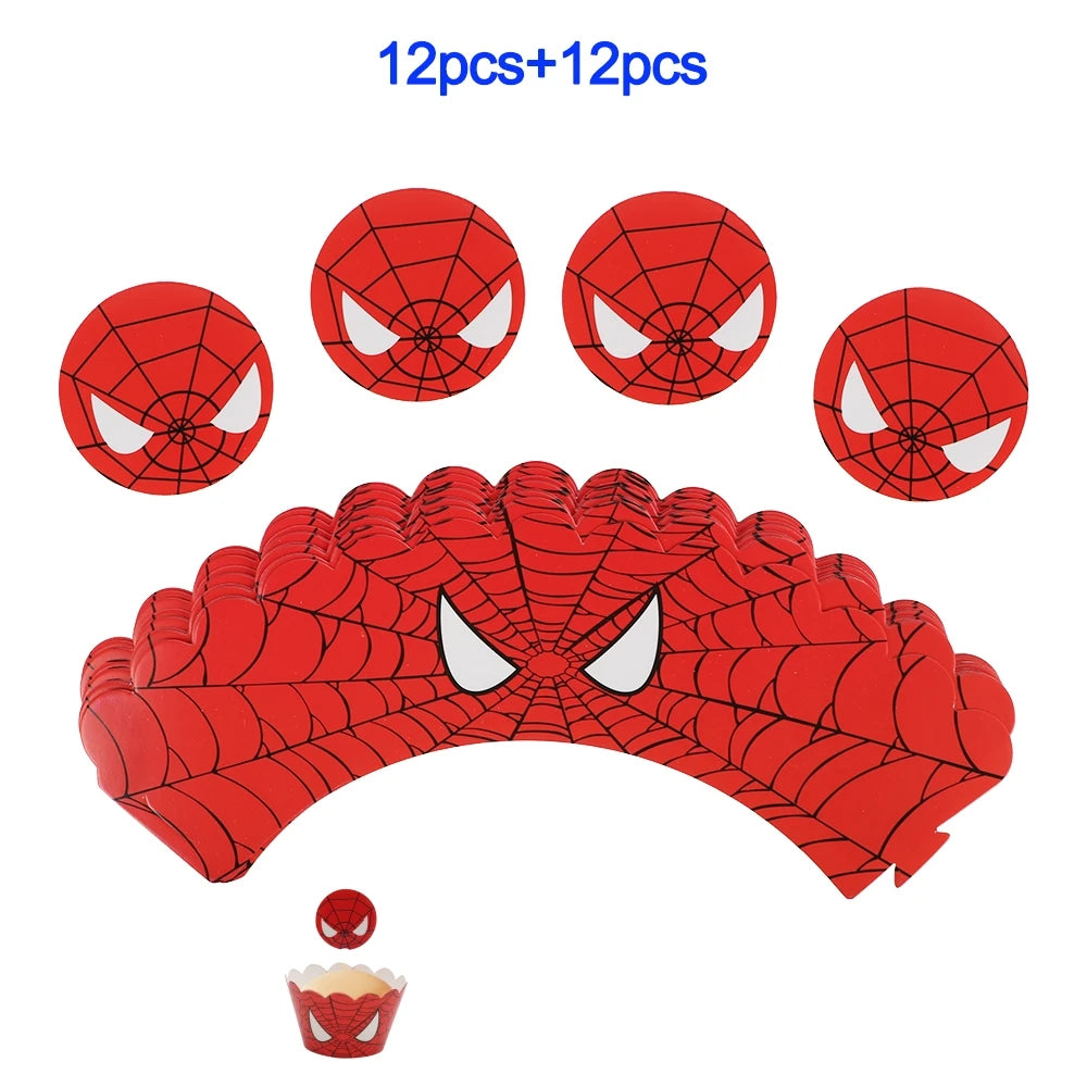 Spider Man Birthday Party Decor Paper Cups Plates Tablecloth For Kids Boy Spiderman Baby Shower Party Decorations Party Supplies