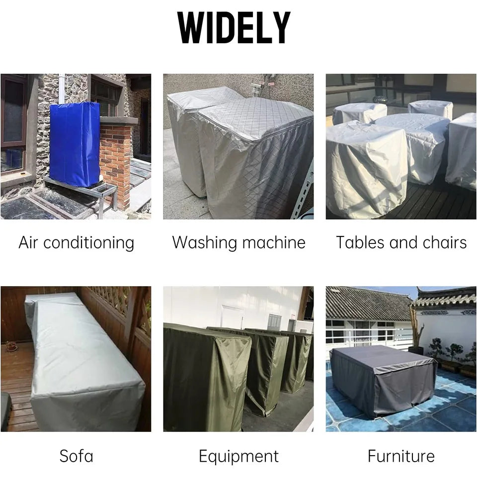 Customized Size Rectangular and Round Shape Outdoor Waterproof Dust Cover Patio Furniture Cover Anti-UV Chair Table Sofa Cover