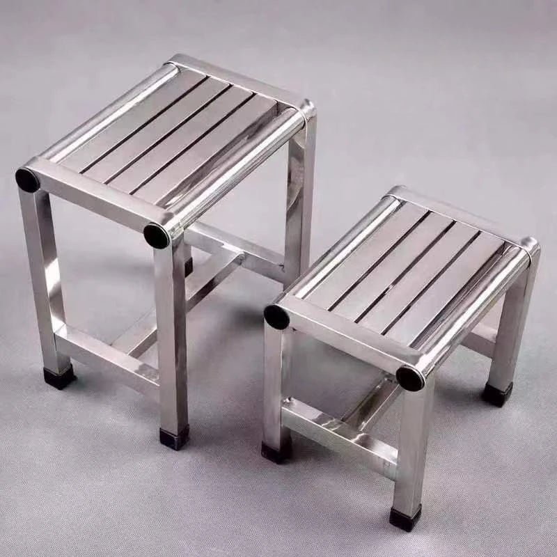 1Pc Multi-purpose Stainless Steel Stool - Durable Thick & Sturdy Stool, Ideal for Living Room, Bathroom, Kitchen and Corridors