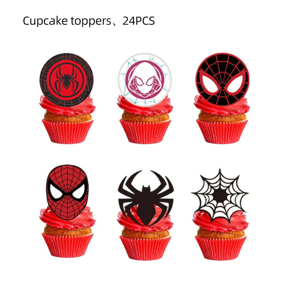 Spiderman Theme Birthday Party Decoration Blue Red SpiderMan Disposable Tableware Set Banner Balloons for Baby Shower Kids Gifts