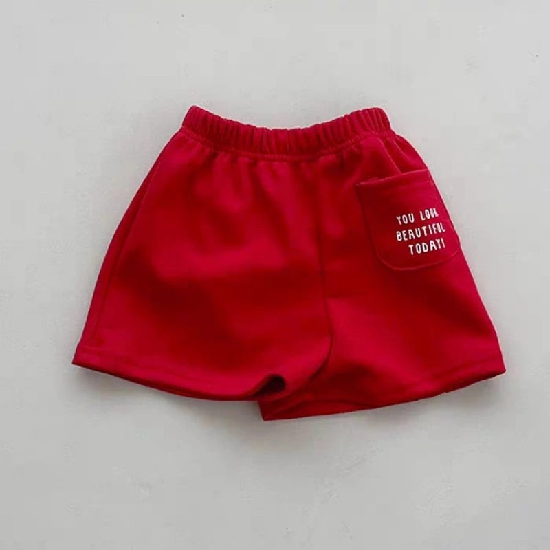 K2694 Unisex Kids' Summer Thin Sporty Shorts 2025 New Style Korean Fashion Versatile Children's Clothing for Boys And Girls