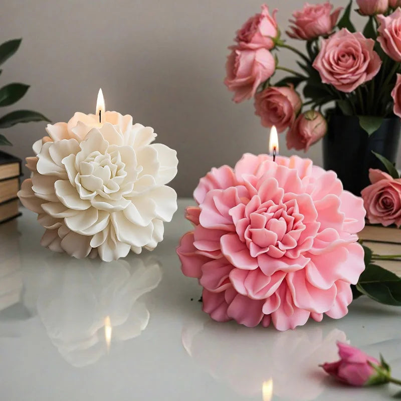 Hibiscus Flower Mold for Candle & Soap, Flat Base, Clear Texture, Easy to Demold & Clean, DIY Aromatherapy/Decoration, Essential