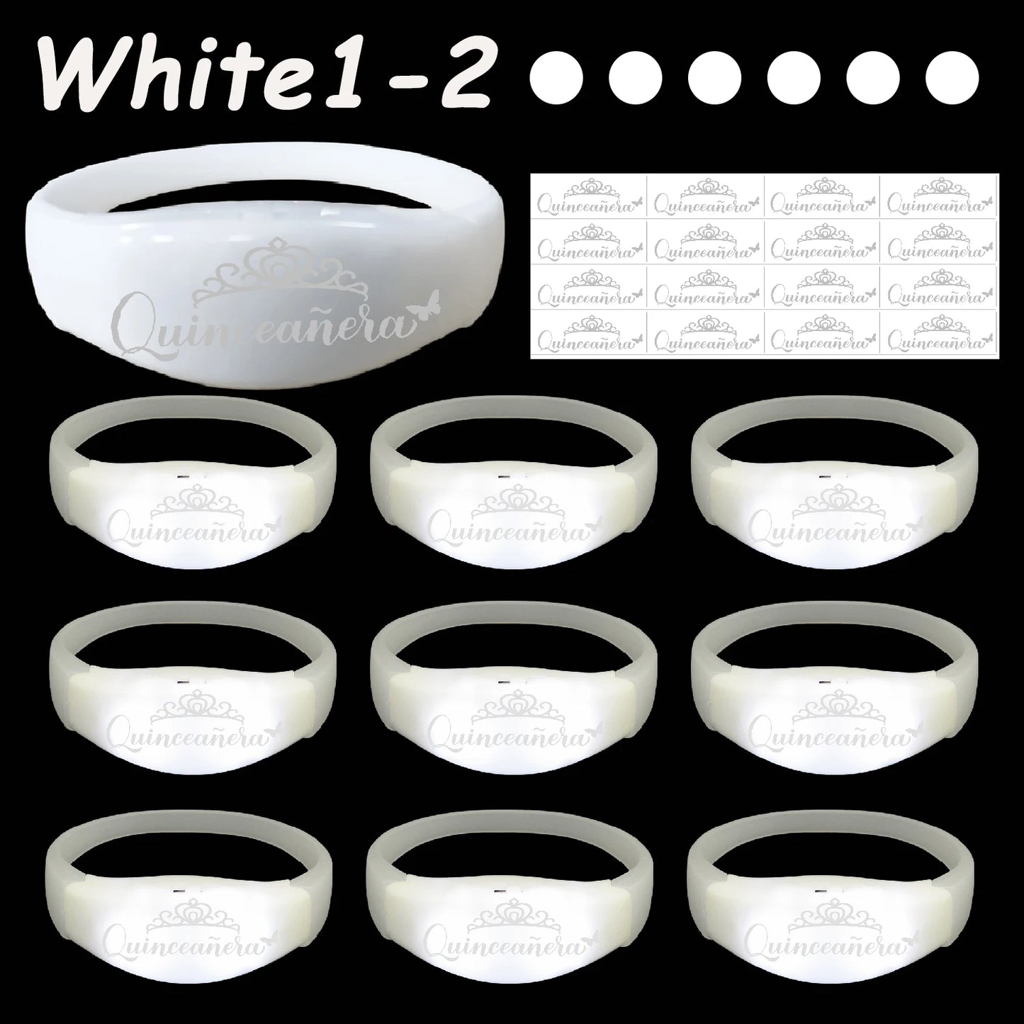 30-200Pcs Quinceanera Music & Sound Activated LED Bracelet Glow Recuerdos Para 15 Años XV Quinceañeras decorations Party Favors