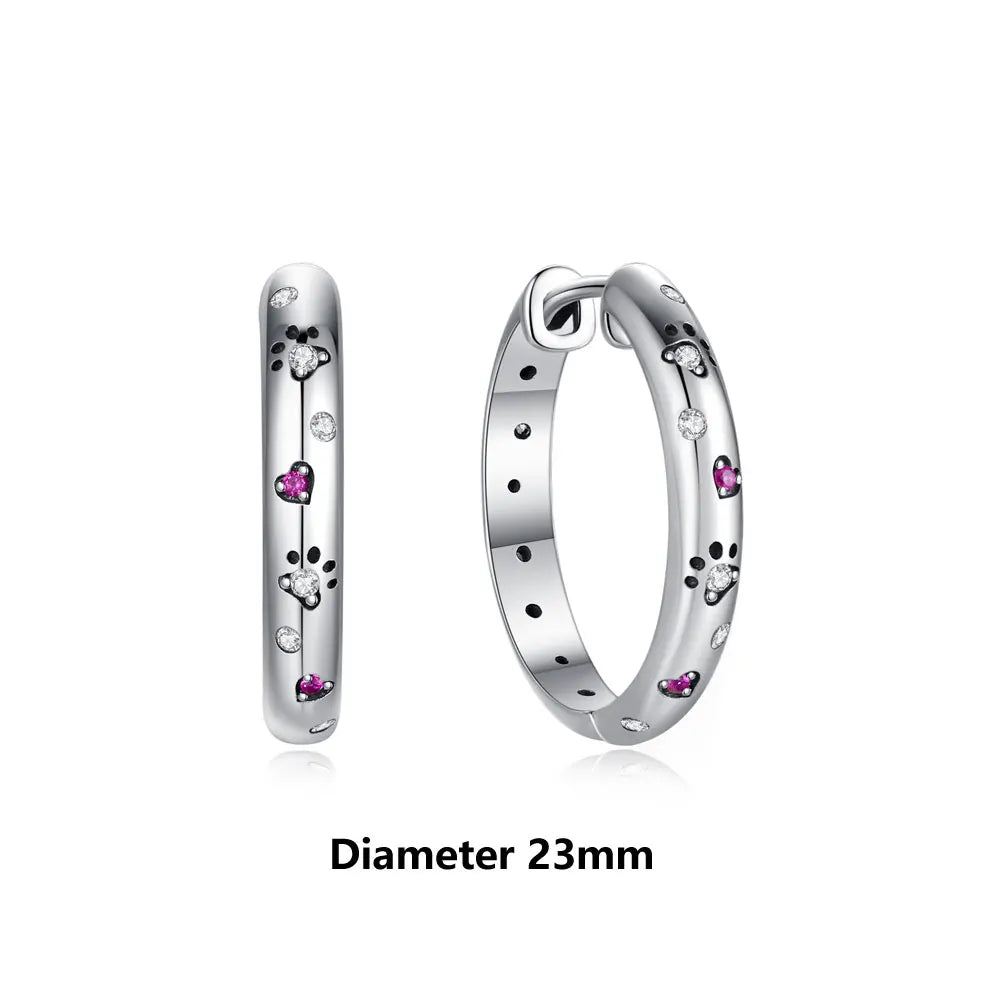 New 2025 Original 925 Sterling Silver Earrings For Women Piercing Hoop Love Heart Earings Rose Gold Wedding Gift Luxury Jewelry