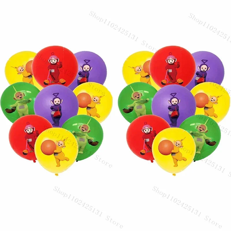 Teletubbies Birthday Party Decoration Tableware Set Paper Plates Balloons Banner Tablecloth For Kids Baby Shower Party Supplies