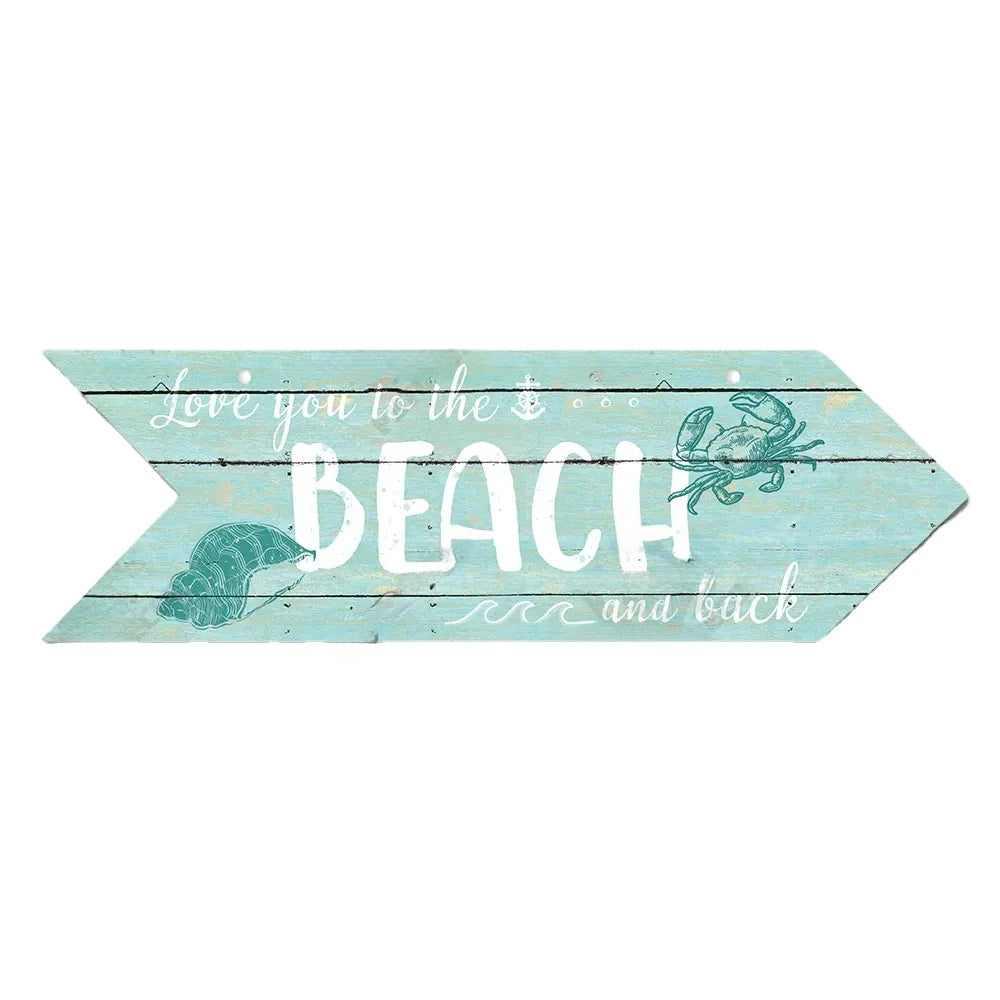 Beach Arrow Wooden Sign Beach Seaside Road Guide Wall Decoration Indicator Hanging Beach House  Wall Plaque Decor